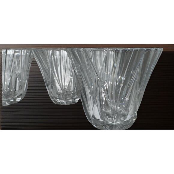 Set Of 4 DePlomb USA 24% Lead Crystal Fluted Votive Candle Holders 3" - Picture 2 of 6